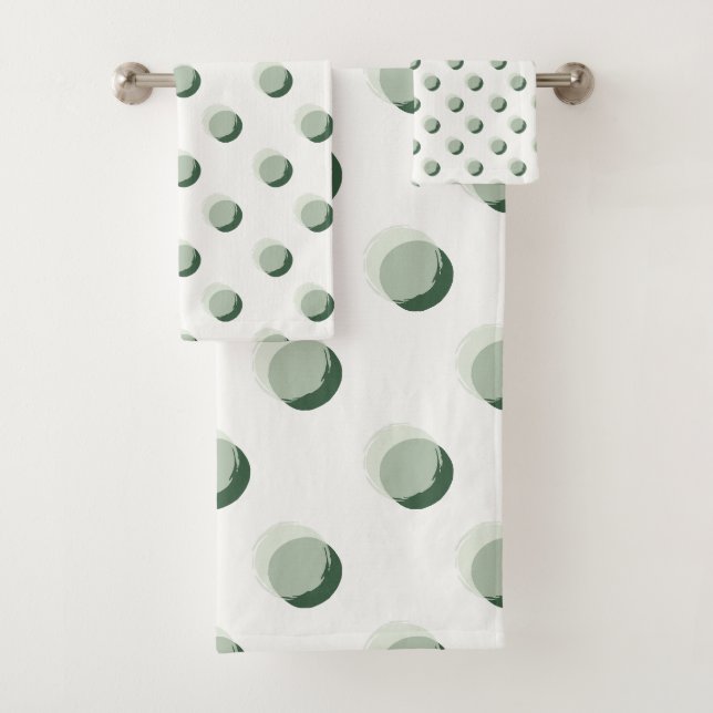 Playful Polka Dots Green Badhandtuch Set (Insitu)
