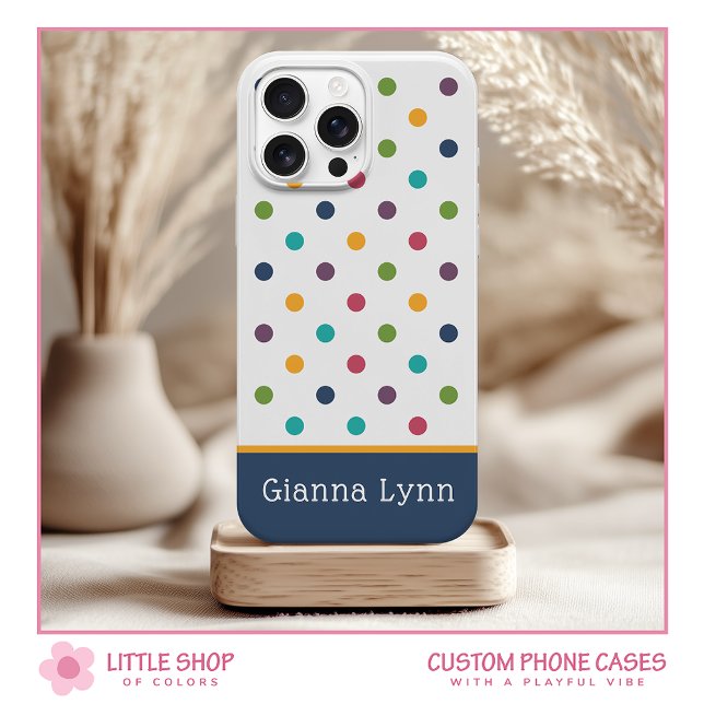 Playful Polka Dots Monogram Case-Mate iPhone Hülle (Von Creator hochgeladen)