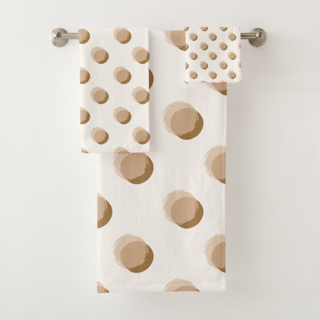 Playful Polka Dots Warm neutral Badhandtuch Set (Insitu)