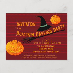 Playful Pumpkin Orange Retro Jack-o''Lantern Kids" Postkarte