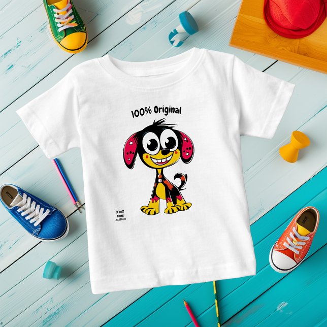 Playful Puppy Cartoon - Spaß und individuell anpas Baby T-shirt (Von Creator hochgeladen)