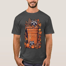 Playful Raccoon Babys - Fall Trash Bin Adventure T-Shirt