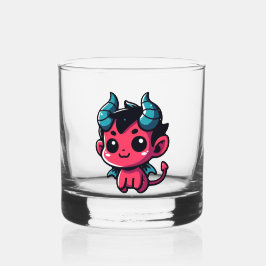 Playful Red Devil - Cartoon, Charakter, Rot, Kawai Whiskyglas