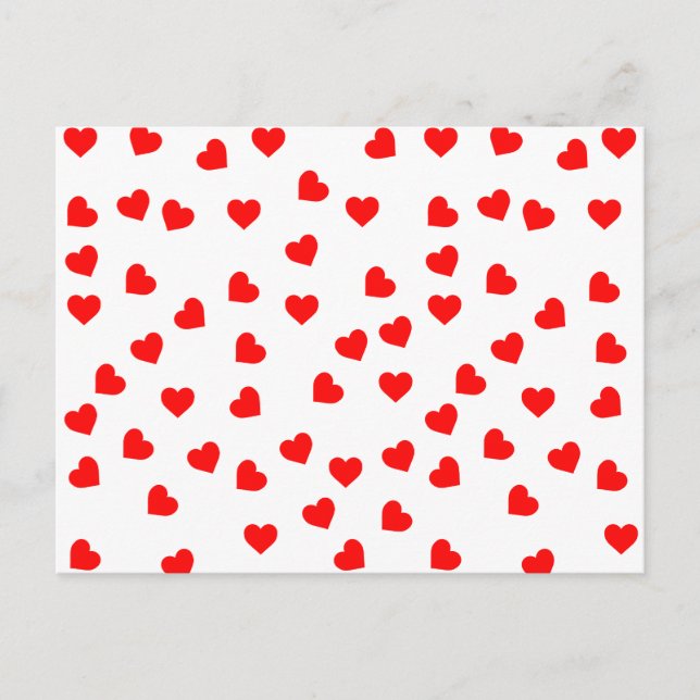 Playful Red Hearts Feiertagspostkarte (Vorderseite)