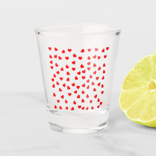 Playful Red Hearts Schnapsglas