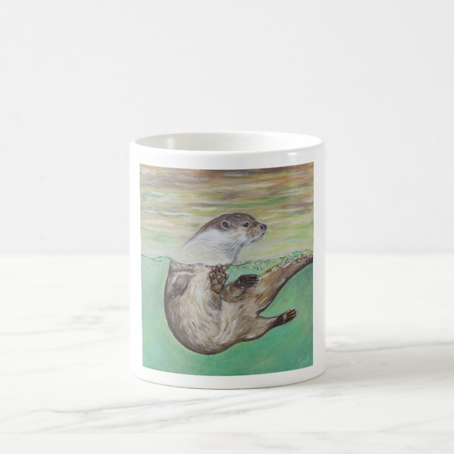 Playful River Otter Painting Tasse (Mittel)