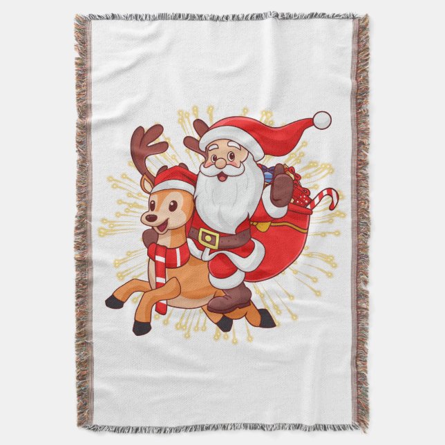 **"Playful Santa Claus Design – Fun and Festive Ch Decke (Vorderseite Vertikal)