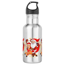 **"Playful Santa Claus Design – Fun and Festive Ch Edelstahlflasche
