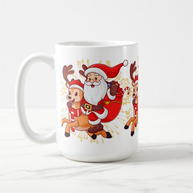 **"Playful Santa Claus Design – Fun and Festive Ch Kaffeetasse (Links)