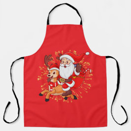 **"Playful Santa Claus Design – Fun and Festive Ch Schürze