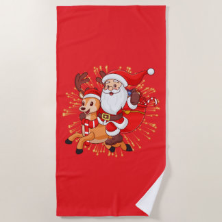 **"Playful Santa Claus Design – Fun and Festive Ch Strandtuch