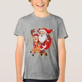 **"Playful Santa Claus Design – Fun and Festive Ch Tri-Blend Shirt