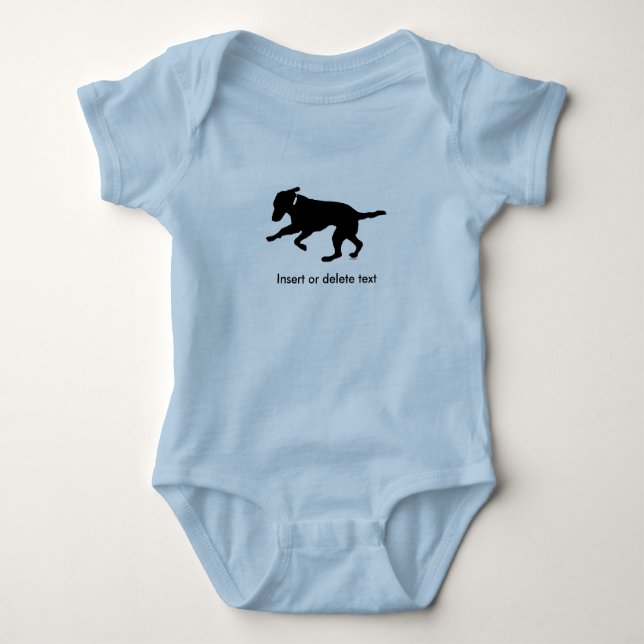 Playful schwarzer Labrador des Babybodysuits Baby Strampler (Vorderseite)