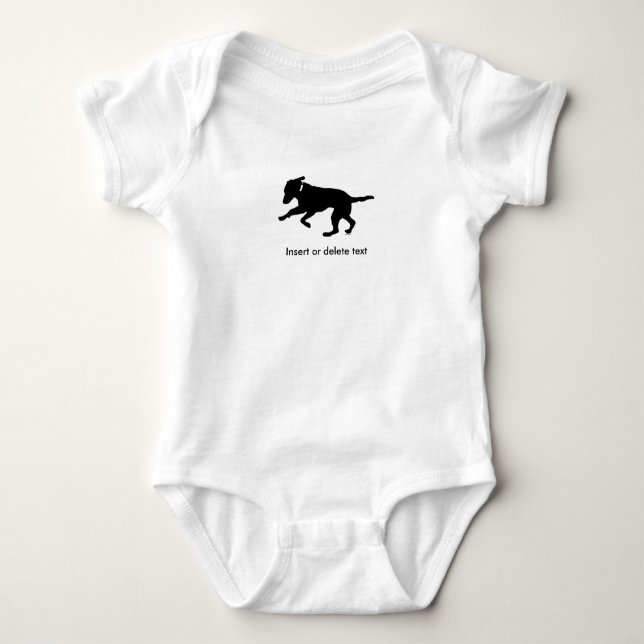 Playful schwarzer Labrador des Bio Bodysuits des (Vorderseite)