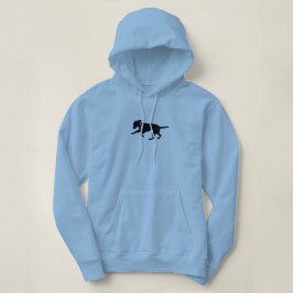 Playful schwarzer Labrador des mit Kapuze Hoodie