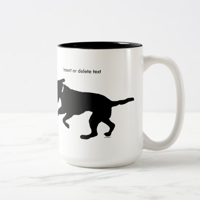 playful schwarzer Labrador Zweiton 15oz Tasse (Rechts)