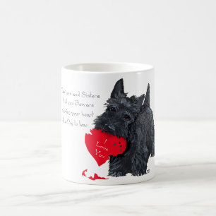 Playful Scottish Terrier Valentine Tasse