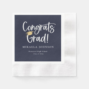 Playful Script Graduation Party Napkins Serviette