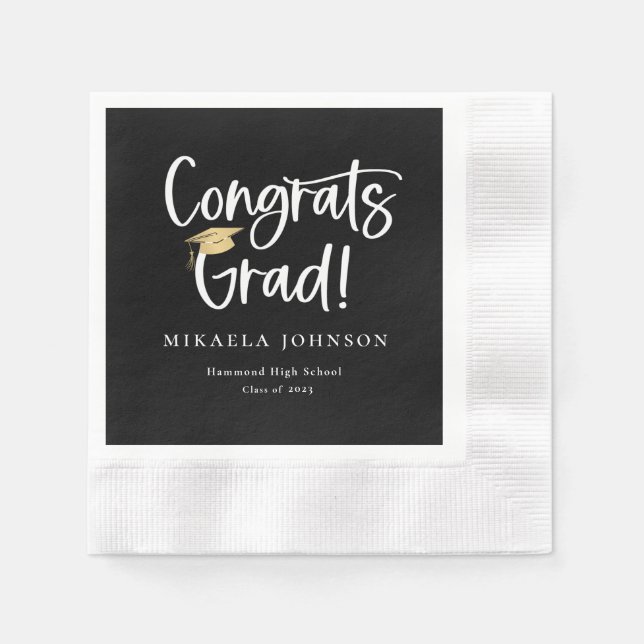 Playful Script Graduation Party Napkins Serviette (Vorderseite)