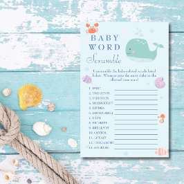 Playful Sea Life Baby Word Scramble Game Flyer