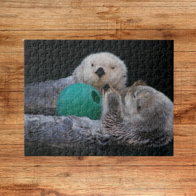 Playful Sea Otters Foto Puzzle (In Situ)