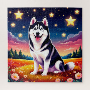 Playful Siberian Husky Puzzle