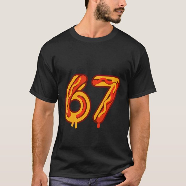 Playful Six Seven Number Meme Matching Hot Dog  T-Shirt (Vorderseite)