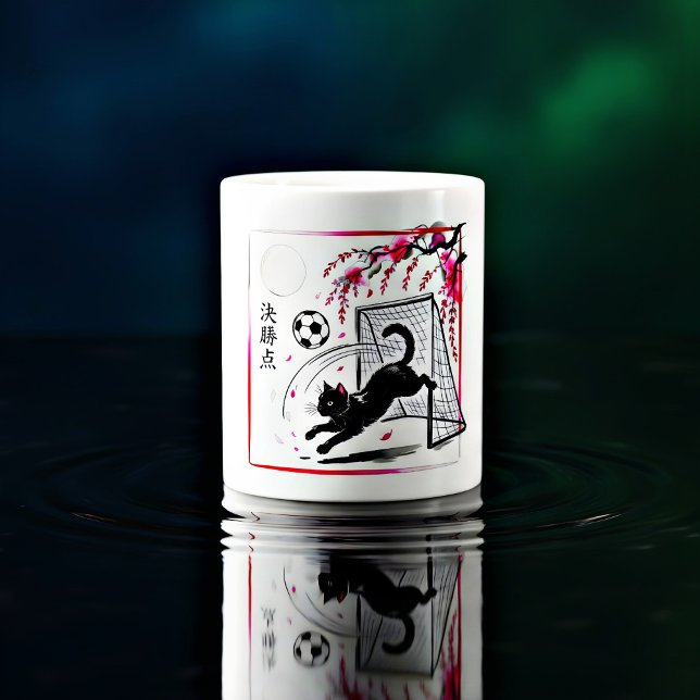 Playful Soccer Cat Mug Perfect Gift for Cat Lovers Jumbo-Tasse (Von Creator hochgeladen)