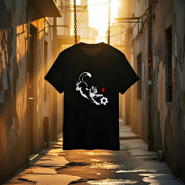 Playful Soccer Cat T-Shirt - Gift for Cat Lovers