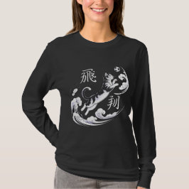 Playful Soccer Cat T-shirt Long sleeve for women