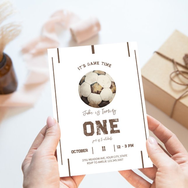 Playful Soccer Theme Birthday Invitation  Einladung (Von Creator hochgeladen)