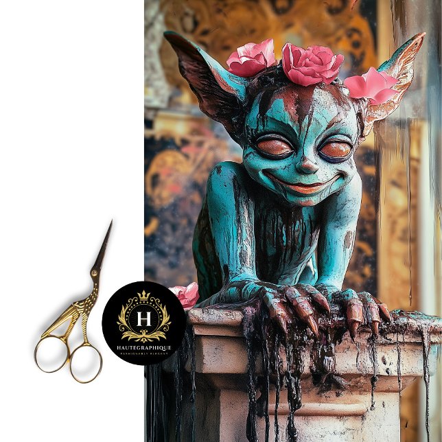 Playful Sprite Gothic Paris Gargoyle Decoupage Seidenpapier (Von Creator hochgeladen)