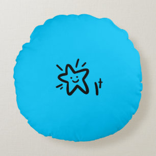 Playful Star Face Blue Baby Boy Kinderzimmer Rundes Kissen