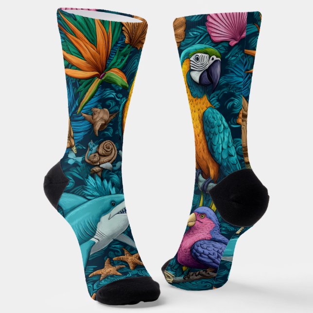 Playful Summer Animals Crew Socks Gift Socken (Gewinkelt)