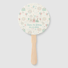 Playful Sweet and Three Kids Birthday Fächer