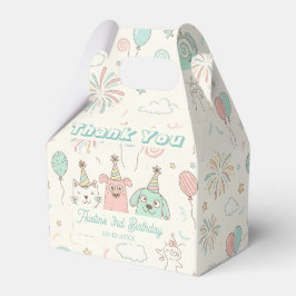 Playful Sweet and Three Kids Birthday Favor Box Geschenkschachtel