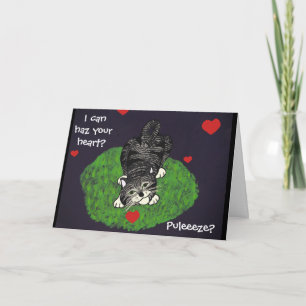 Playful Tabby Kitten Valentine Feiertagskarte