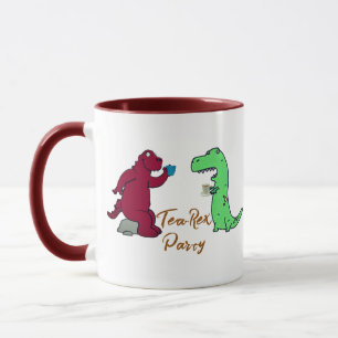 Playful Tea Party T-Rex Dinosaur Novelty Geschenk Tasse