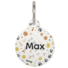 Playful Terracotta & Sage Custom Dog ID Tag Haustiermarke