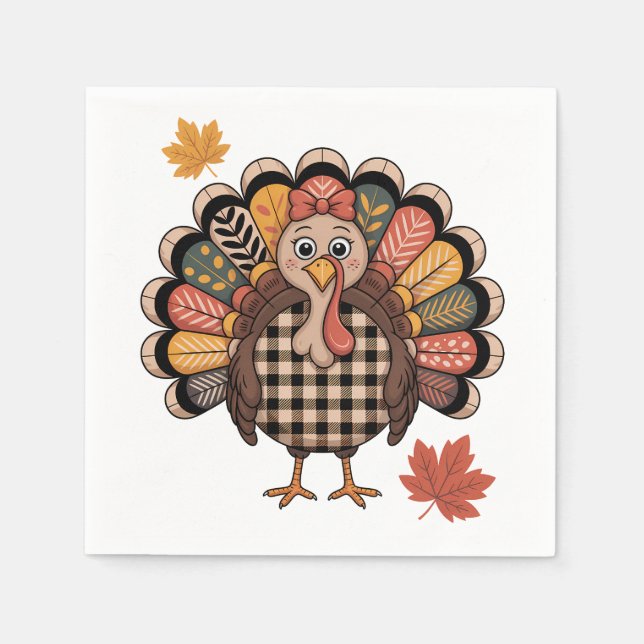 Playful Thanksgiving Serviette (Vorderseite)