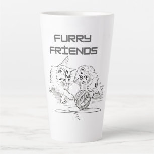 Playful Thread Tango — Zwei Kätzchen beim Spielen  Milchtasse