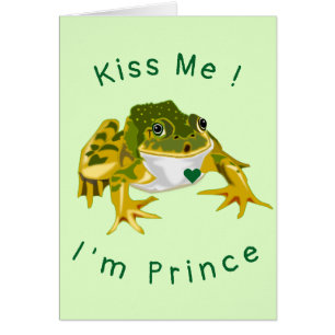 Playful Valentine's Day Card Kiss Me Frog Prince