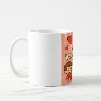 Playful Valentine's Day Mug – Cartoon Couple & Hea Kaffeetasse