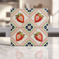 Playful Vintag Kitsch Pastel Strawberry