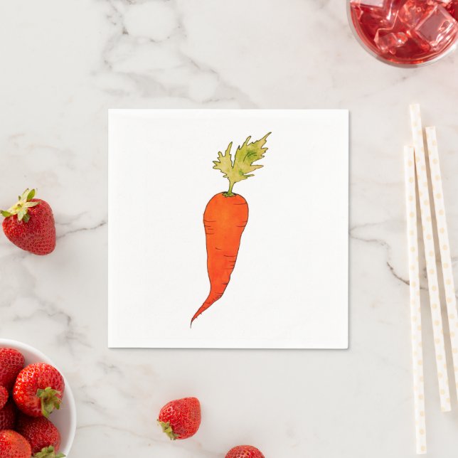 Playful Watercolor Carrot Serviette (Beispiel)