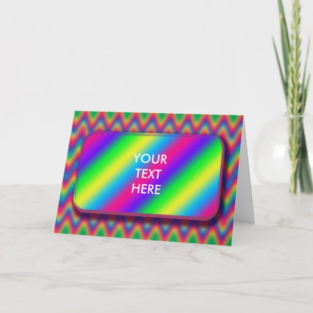 Playful Wavy Psychedelic Neon Blank Einladung (Vorderseite)