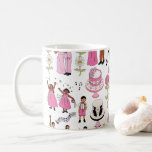 Playful Wedding Celebration Illustrative Pattern  Kaffeetasse<br><div class="desc">Celebrate Love with this Charming Illustration! Capture the joy of a wedding day with this vibrant, hand-drawn style pattern. Featuring a happy bride and groom, bridesmaids, musicians, and a grand wedding cake, this design is filled with festive details in lovely shades of pink, purple, and yellow. It’s the perfect choice...</div>