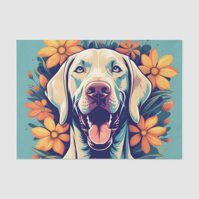 Playful Weimaraner Hund Seidenpapier (Vorderseite)