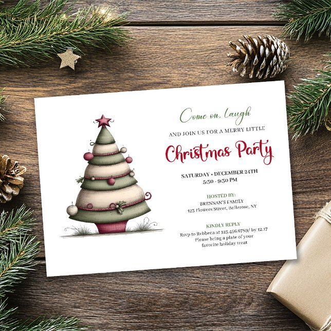 Playful whimsical tree Christmas party invite Einladung (Playful whimsical tree Christmas party invite

)