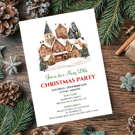 Playful winter scene Christmas party dinner invite Einladung